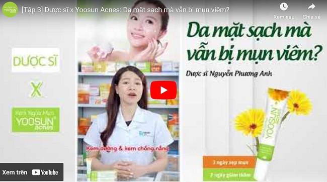 review kem trị ngừa mụn yoosun acnes